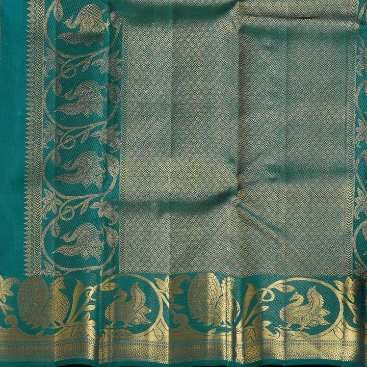 Hayagrivas Gorgeous Turquoise Green Handloom Kanjivaram Silk Saree BBD1489L8-1