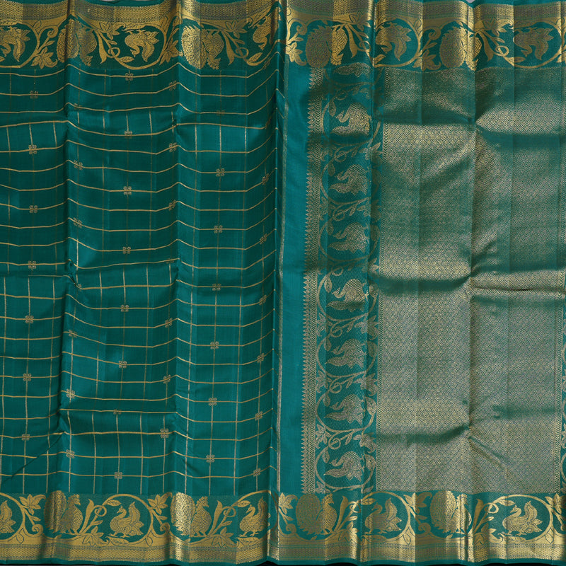 Hayagrivas Gorgeous Turquoise Green Handloom Kanjivaram Silk Saree BBD1489L8-1