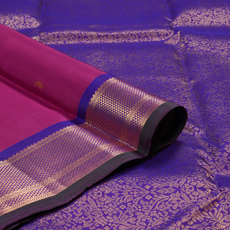 Hayagrivas Purplish Pink Handloom Kanjivaram Silk Saree with Purple Border BBD1490L4-1
