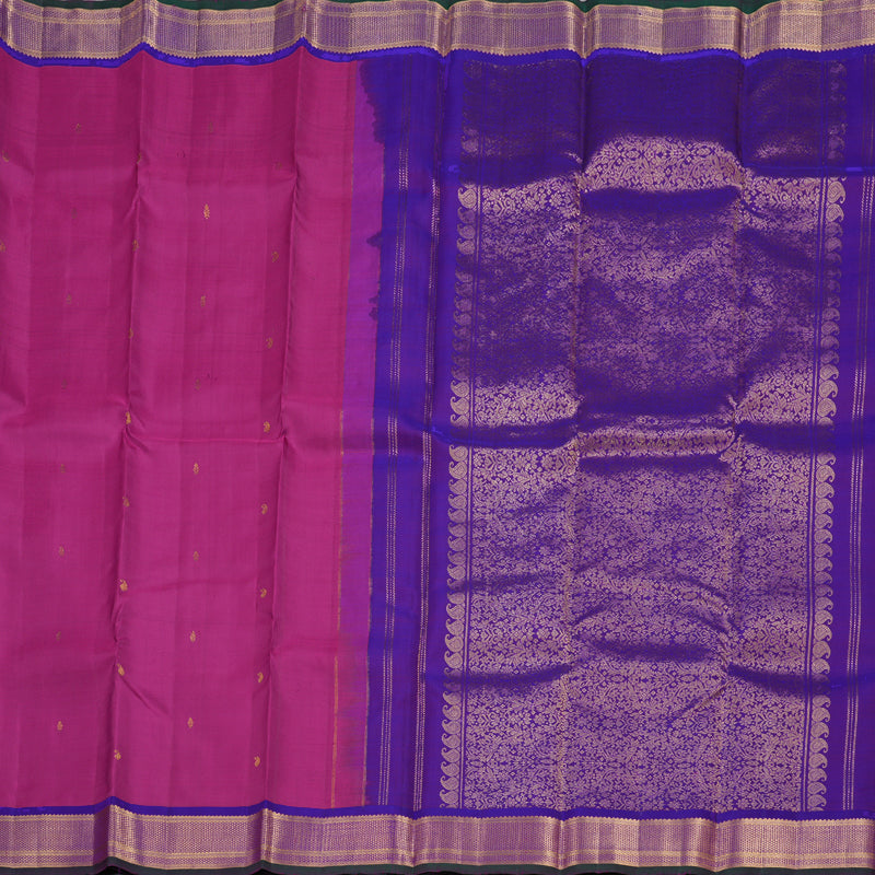 Hayagrivas Purplish Pink Handloom Kanjivaram Silk Saree with Purple Border BBD1490L4-1