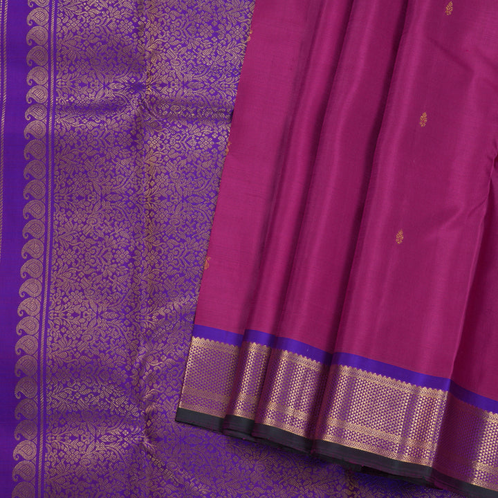 Hayagrivas Purplish Pink Handloom Kanjivaram Silk Saree with Purple Border BBD1490L4-1