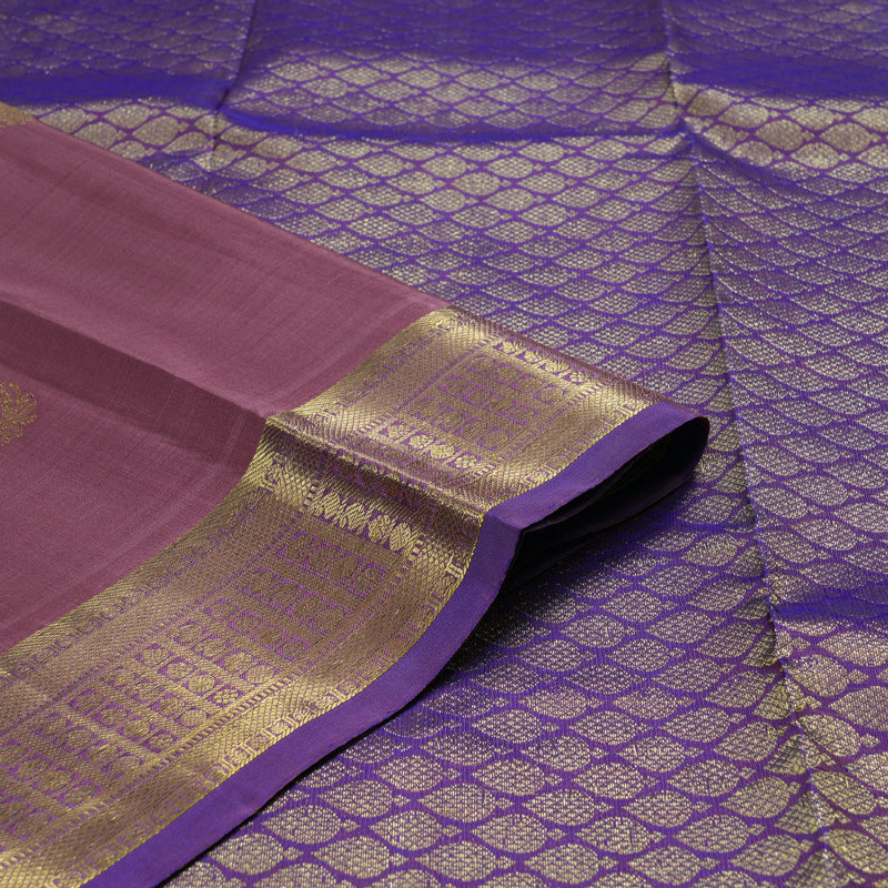 Hayagrivas Rosewood Pink Handloom Kanjivaram Silk Saree with Purple Border BBD1490L5-2