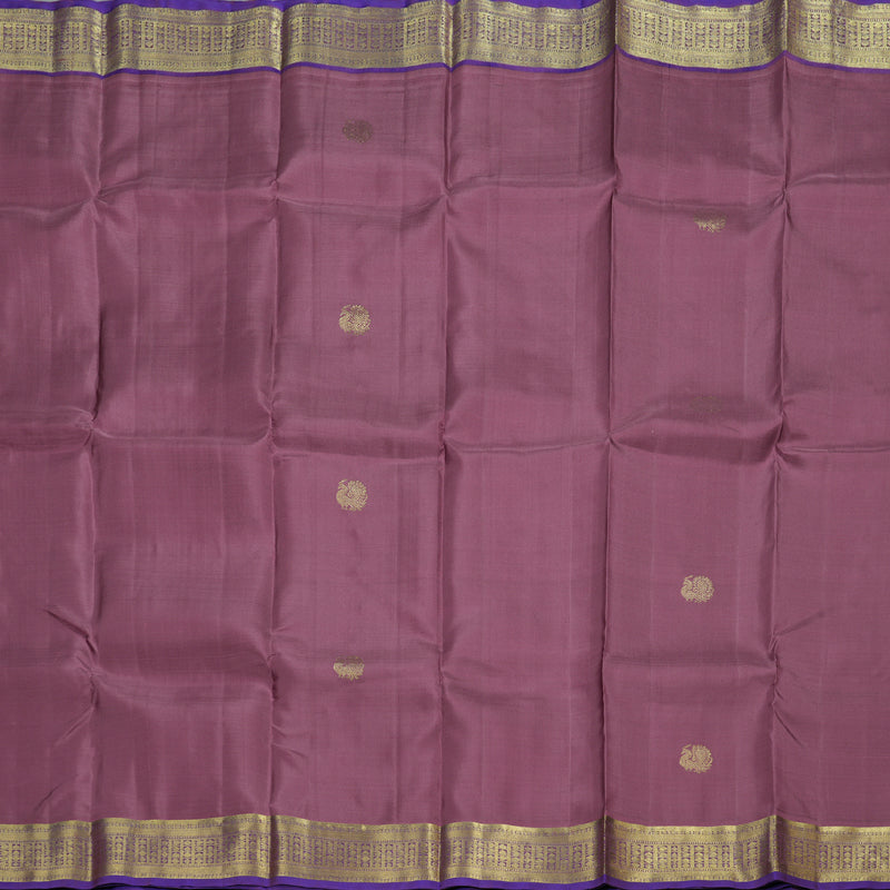 Hayagrivas Rosewood Pink Handloom Kanjivaram Silk Saree with Purple Border BBD1490L5-2