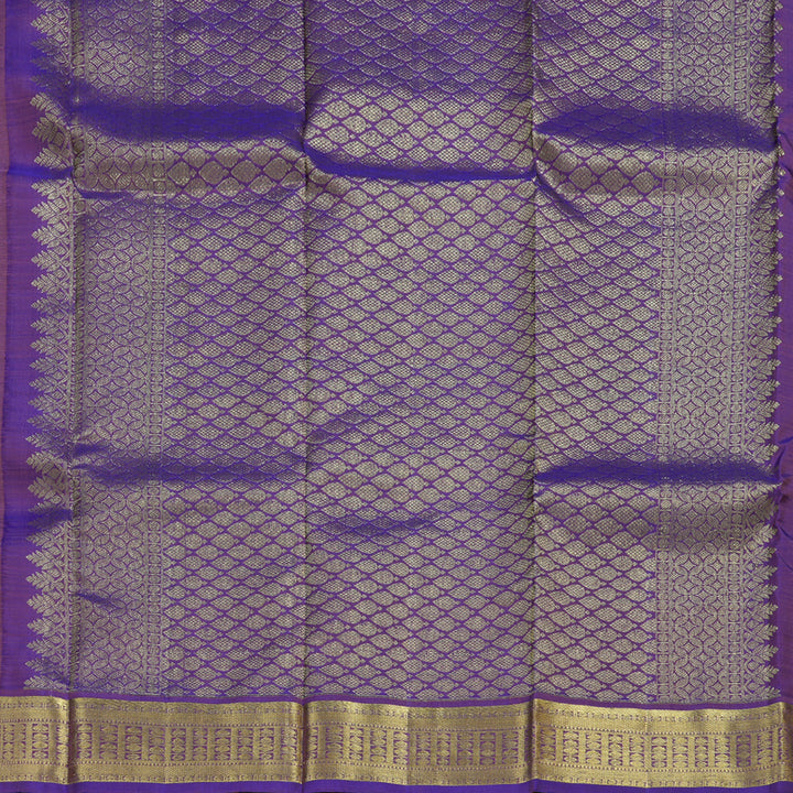 Hayagrivas Rosewood Pink Handloom Kanjivaram Silk Saree with Purple Border BBD1490L5-2