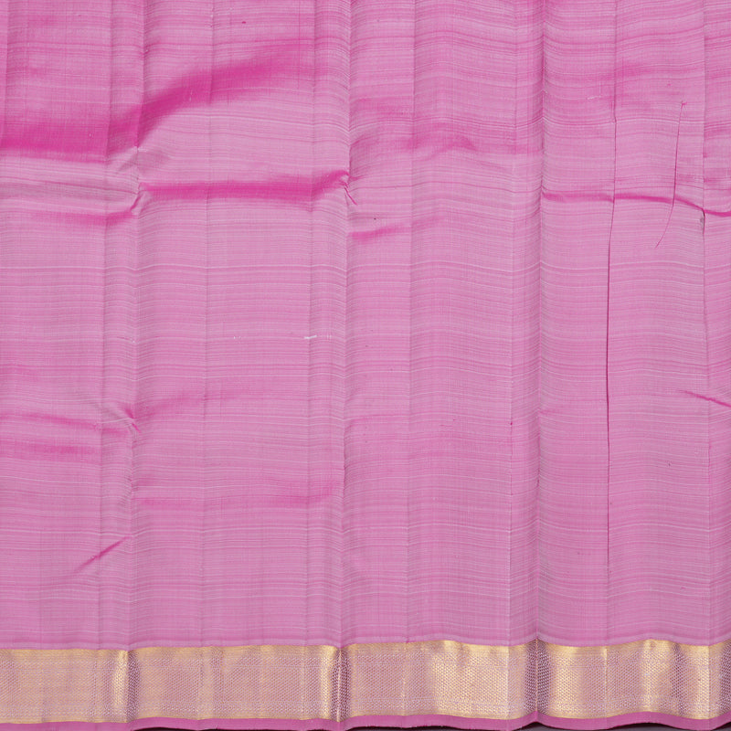 Hayagrivas White Handloom Kanjivaram Silk Saree with Baby Pink Border BBD1490L5-3