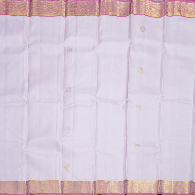 Hayagrivas White Handloom Kanjivaram Silk Saree with Baby Pink Border BBD1490L5-3