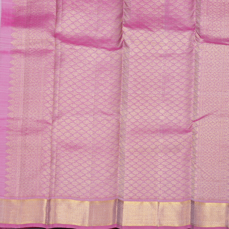 Hayagrivas White Handloom Kanjivaram Silk Saree with Baby Pink Border BBD1490L5-3