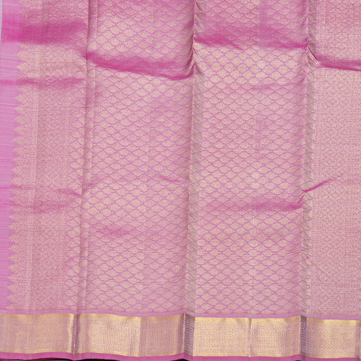 Hayagrivas White Handloom Kanjivaram Silk Saree with Baby Pink Border BBD1490L5-3