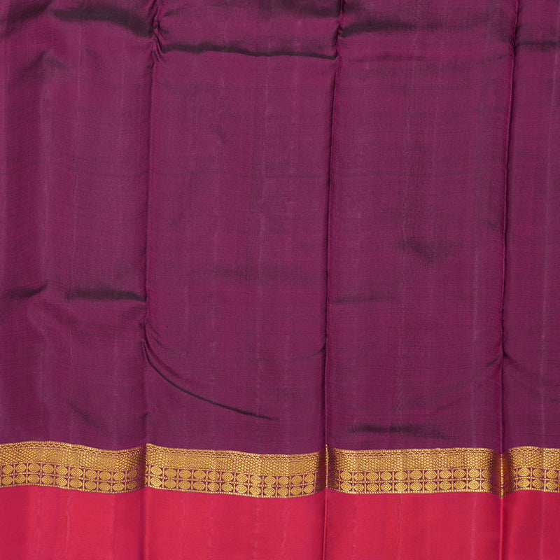 Hayagrivas Sandal Beige Handloom Kanjivaram Silk Saree with Orangish Pink Border BBD1491L1-1