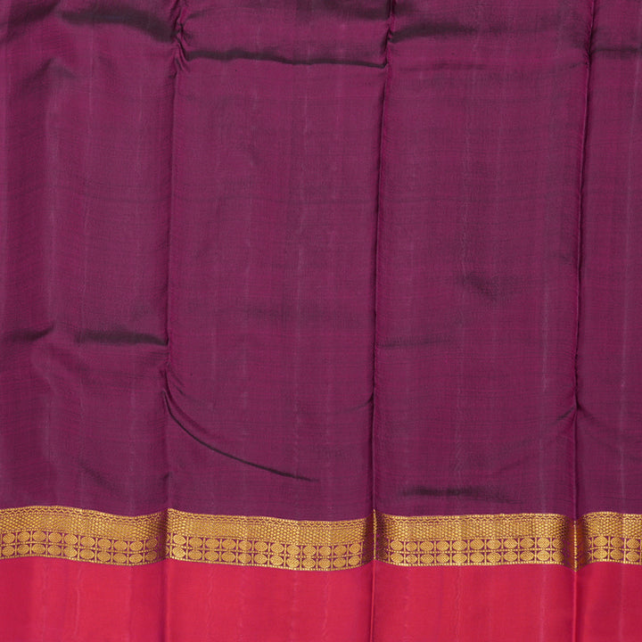 Hayagrivas Sandal Beige Handloom Kanjivaram Silk Saree with Orangish Pink Border BBD1491L1-1