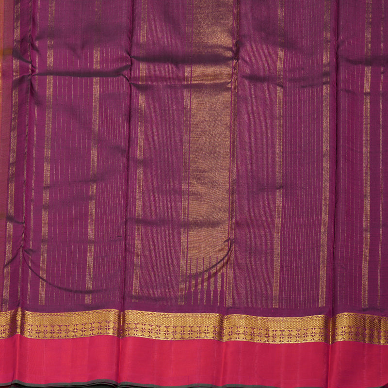 Hayagrivas Sandal Beige Handloom Kanjivaram Silk Saree with Orangish Pink Border BBD1491L1-1