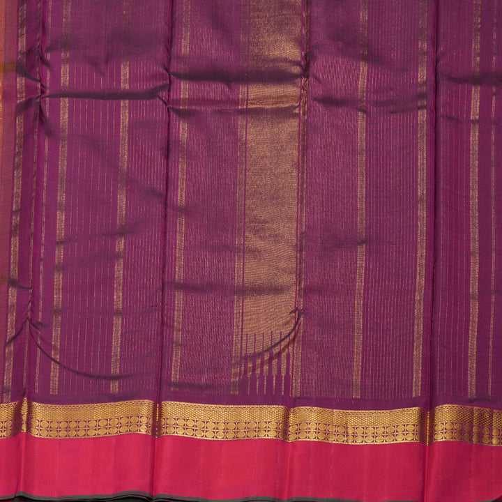 Hayagrivas Sandal Beige Handloom Kanjivaram Silk Saree with Orangish Pink Border BBD1491L1-1