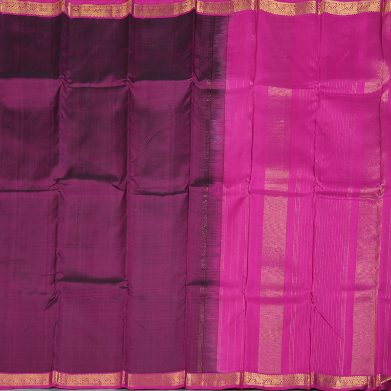 Hayagrivas Magenta Handloom Kanjivaram Silk Saree with Pink Border BBD1492L1-1