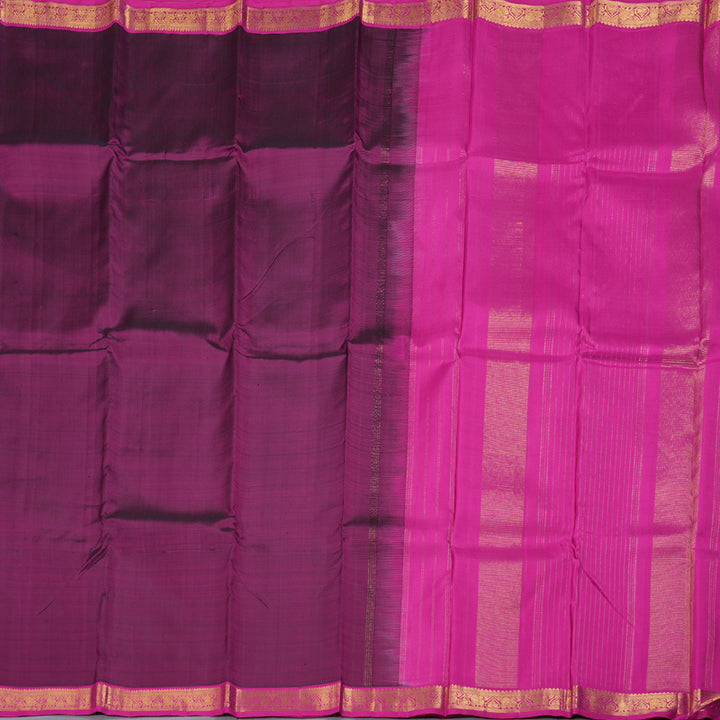 Hayagrivas Magenta Handloom Kanjivaram Silk Saree with Pink Border BBD1492L1-1