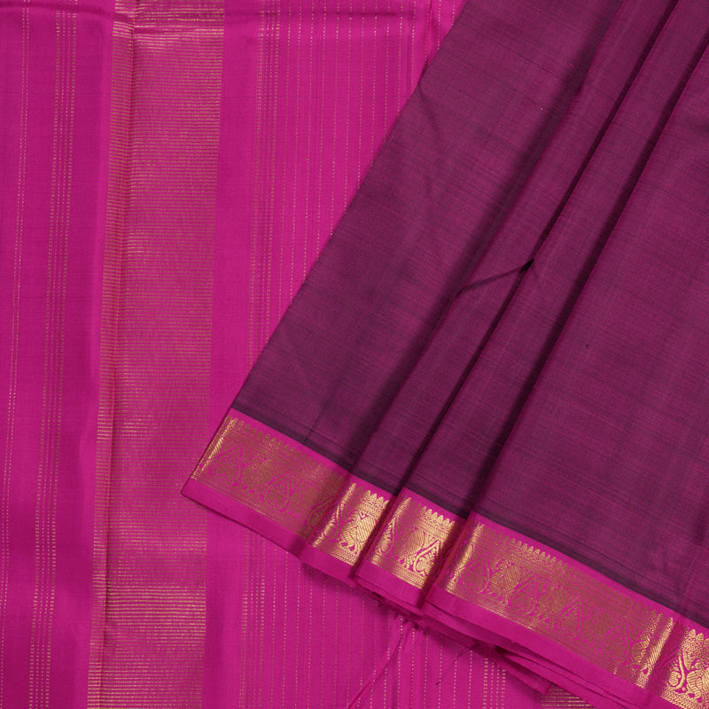 Hayagrivas Magenta Handloom Kanjivaram Silk Saree with Pink Border BBD1492L1-1