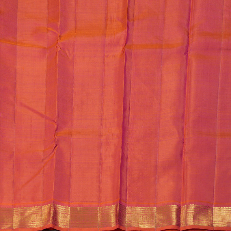 Hayagrivas Dark Blue Handloom Kanjivaram Silk Saree with Orangish Pink Border BBD1492L10-1