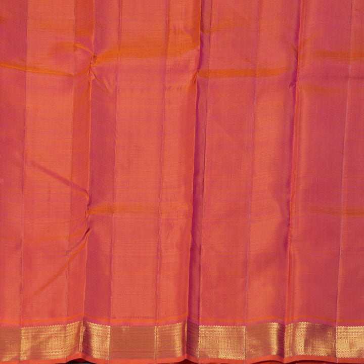 Hayagrivas Dark Blue Handloom Kanjivaram Silk Saree with Orangish Pink Border BBD1492L10-1