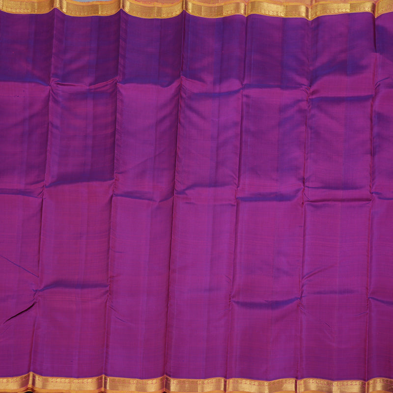 Hayagrivas Purple Handloom Kanjivaram Silk Saree with Dual Tone (Yellow With Pink) Border-BBD1492L2-1