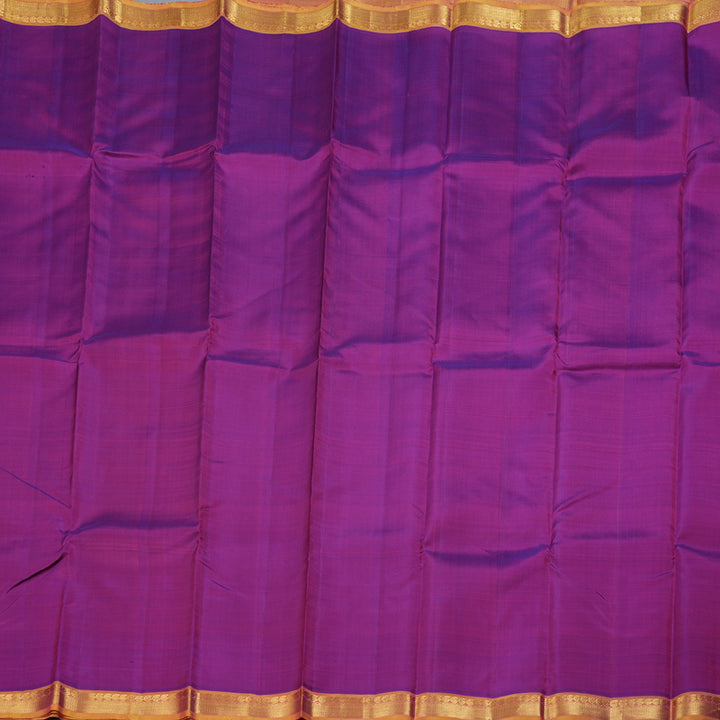 Hayagrivas Purple Handloom Kanjivaram Silk Saree with Dual Tone (Yellow With Pink) Border-BBD1492L2-1