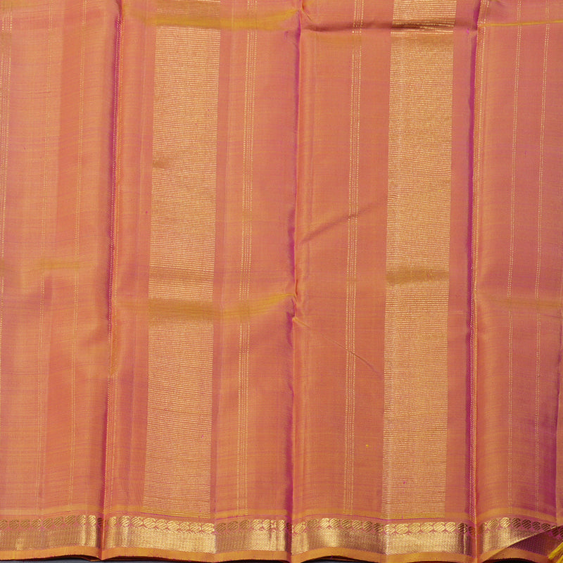 Hayagrivas Purple Handloom Kanjivaram Silk Saree with Dual Tone (Yellow With Pink) Border-BBD1492L2-1