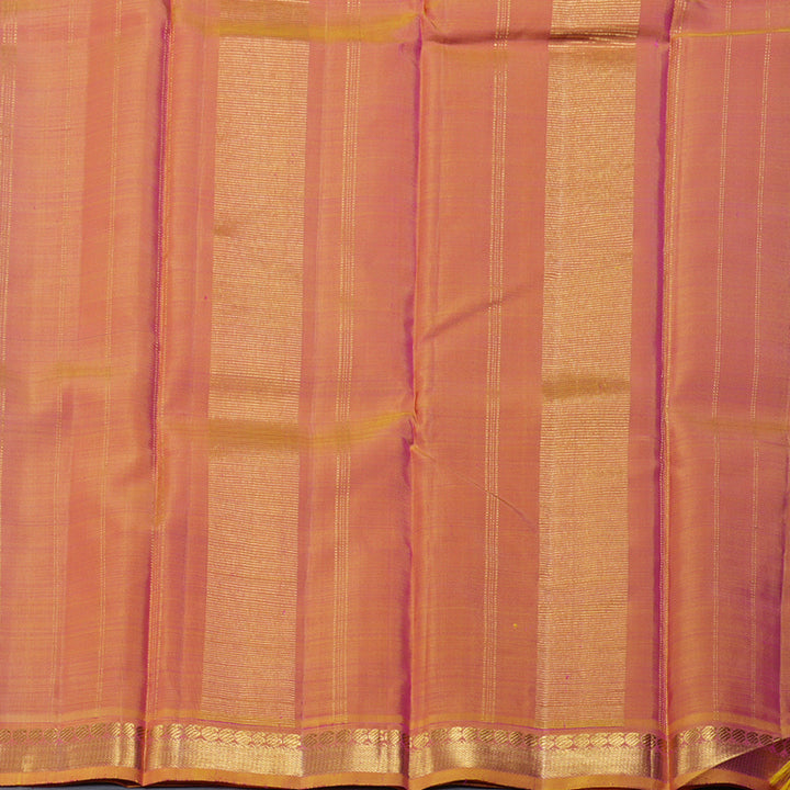 Hayagrivas Purple Handloom Kanjivaram Silk Saree with Dual Tone (Yellow With Pink) Border-BBD1492L2-1