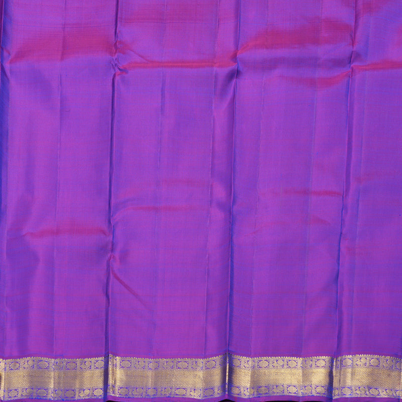 Hayagrivas Peacock Blue Handloom Kanjivaram Silk Saree with Purple Border BBD1492L8-1