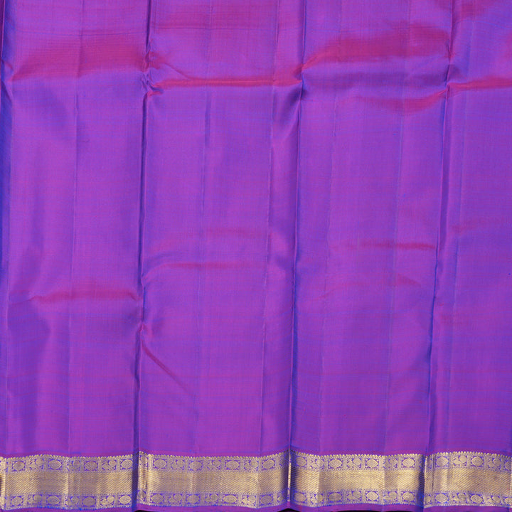 Hayagrivas Peacock Blue Handloom Kanjivaram Silk Saree with Purple Border BBD1492L8-1