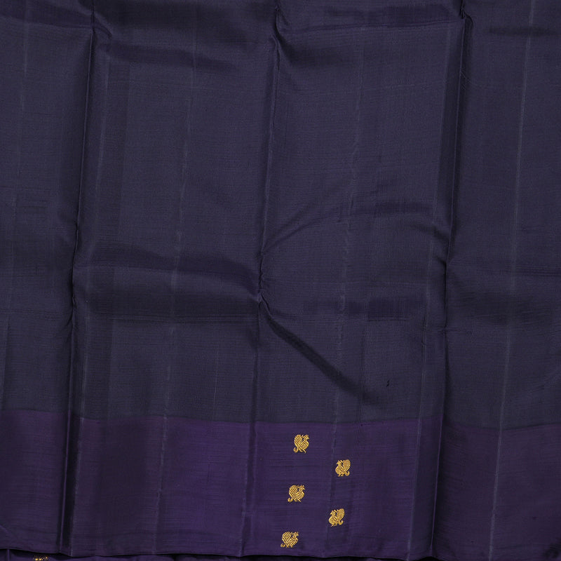 Hayagrivas Wine Purple Handloom Kanjivaram Silk Saree with Plum Purple Border BBD1493L1-1