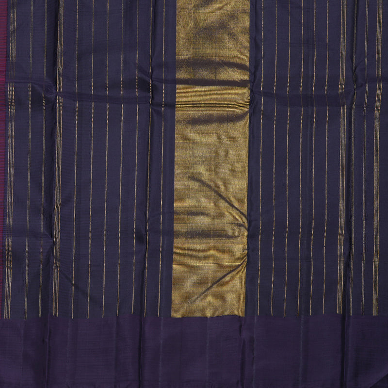 Hayagrivas Wine Purple Handloom Kanjivaram Silk Saree with Plum Purple Border BBD1493L1-1