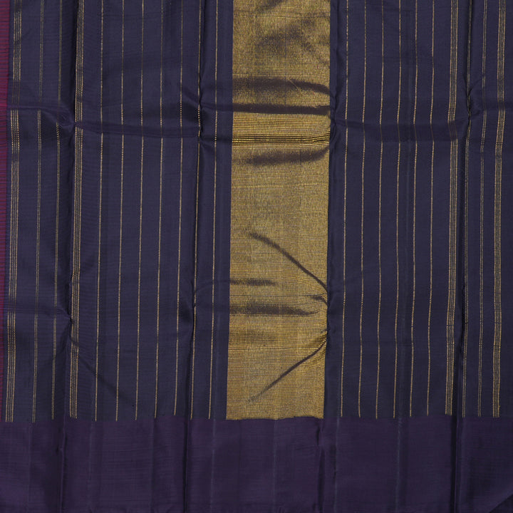 Hayagrivas Wine Purple Handloom Kanjivaram Silk Saree with Plum Purple Border BBD1493L1-1