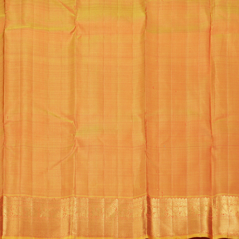 Hayagrivas Sea Blue Handloom Kanjivaram Silk Saree with Honey Mustard Border BBD1496L2-1
