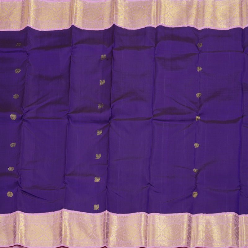 Hayagrivas Purple Handloom Kanjivaram Silk Saree with Baby Pink Border BBD1497L1-1