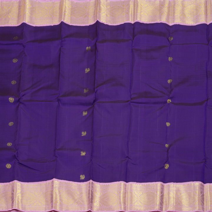 Hayagrivas Purple Handloom Kanjivaram Silk Saree with Baby Pink Border BBD1497L1-1