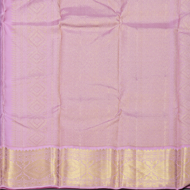 Hayagrivas Purple Handloom Kanjivaram Silk Saree with Baby Pink Border BBD1497L1-1