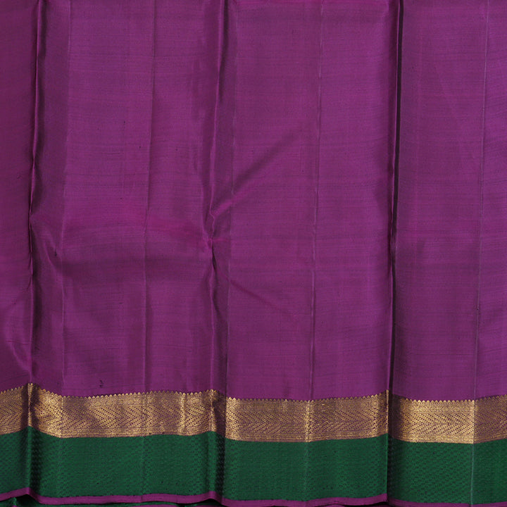 Hayagrivas Sampanga Yellow Handloom Kanjivaram Silk Saree with Purple And Green Border BBD1498L5-1