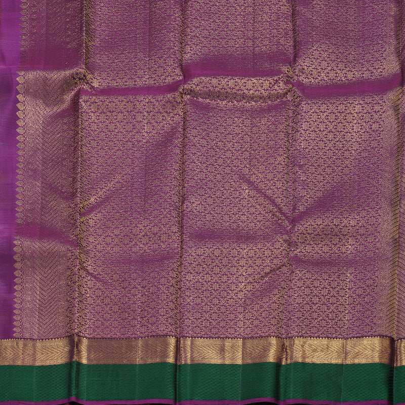 Hayagrivas Sampanga Yellow Handloom Kanjivaram Silk Saree with Purple And Green Border BBD1498L5-1
