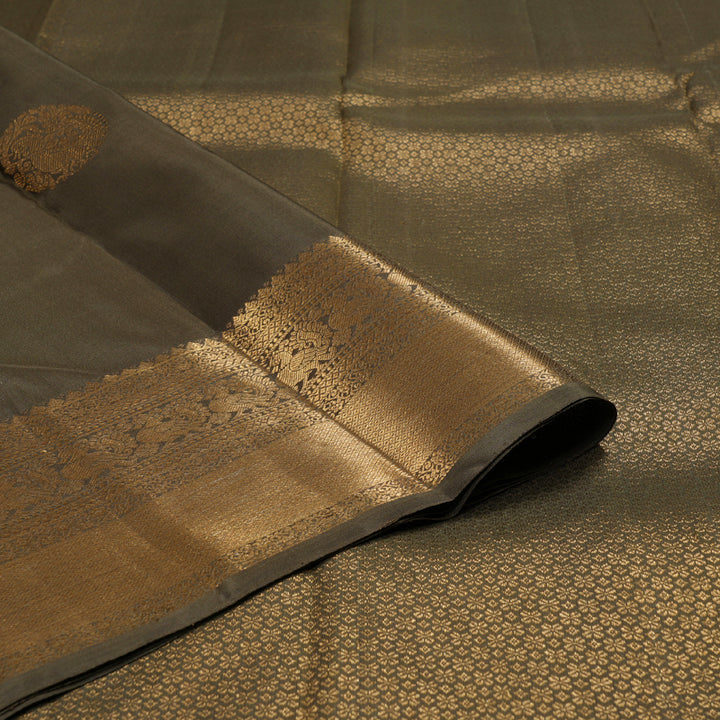 Hayagrivas Dark Chocolate Brown Handloom Kanjivaram Silk Saree BBD1499L1-4