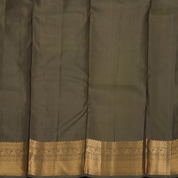 Hayagrivas Dark Chocolate Brown Handloom Kanjivaram Silk Saree BBD1499L1-4