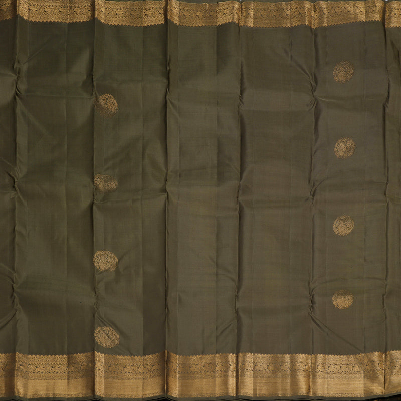 Hayagrivas Dark Chocolate Brown Handloom Kanjivaram Silk Saree BBD1499L1-4