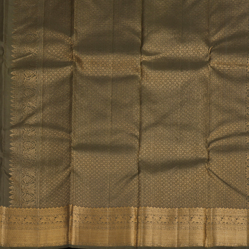 Hayagrivas Dark Chocolate Brown Handloom Kanjivaram Silk Saree BBD1499L1-4