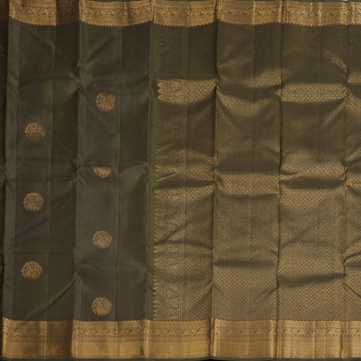 Hayagrivas Dark Chocolate Brown Handloom Kanjivaram Silk Saree BBD1499L1-4