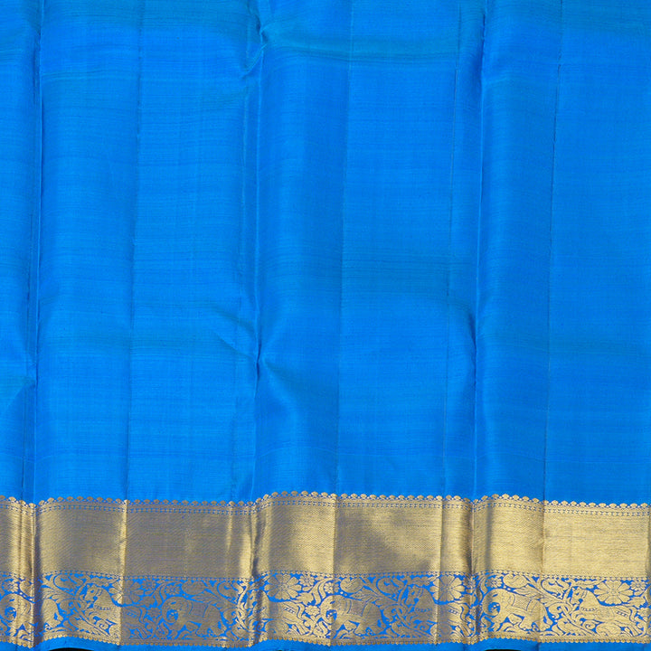 Hayagrivas Blue Handloom Kanjivaram Silk Saree-BBD1499L15-2