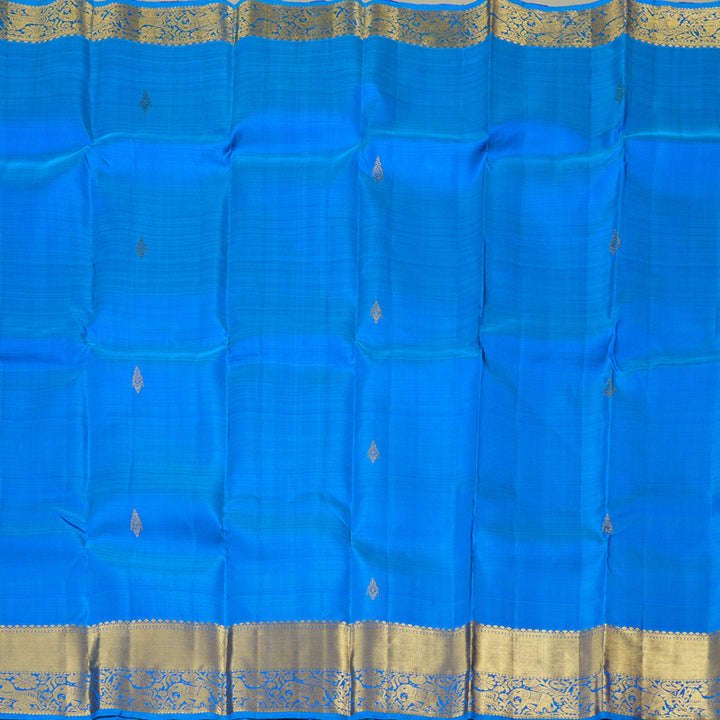 Hayagrivas Blue Handloom Kanjivaram Silk Saree-BBD1499L15-2