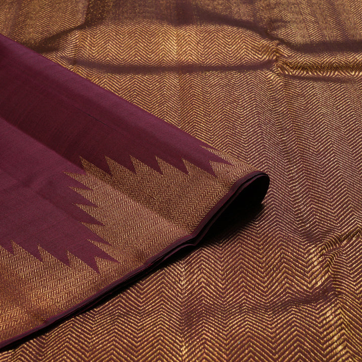 Hayagrivas Handloom Kanjivaram Silk Saree In Opulent Dark Maroon BBD149D2-1