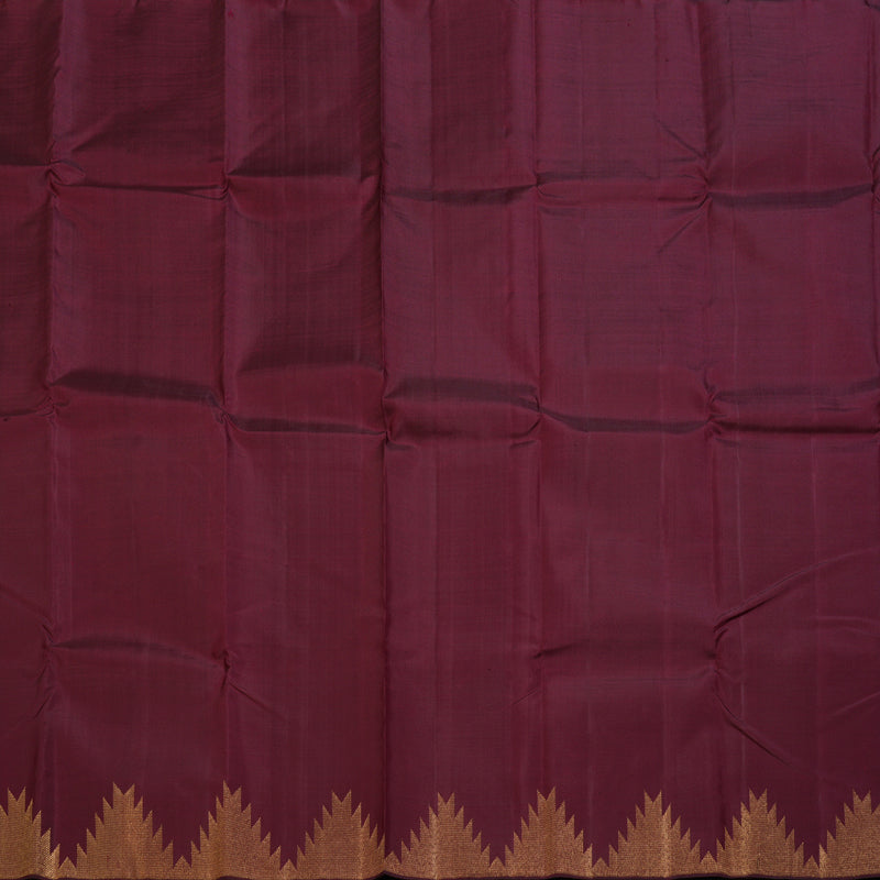 Hayagrivas Handloom Kanjivaram Silk Saree In Opulent Dark Maroon BBD149D2-1