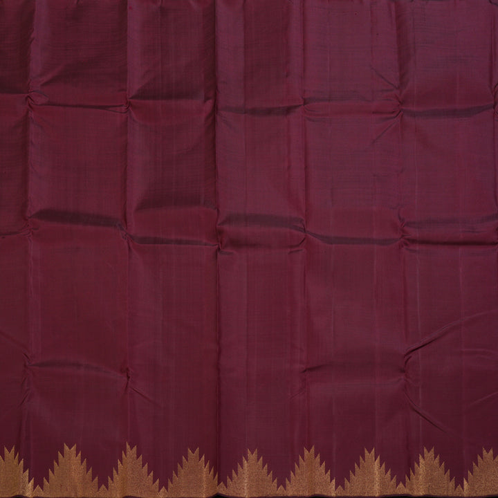 Hayagrivas Handloom Kanjivaram Silk Saree In Opulent Dark Maroon BBD149D2-1