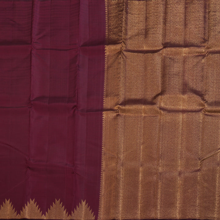 Hayagrivas Handloom Kanjivaram Silk Saree In Opulent Dark Maroon BBD149D2-1
