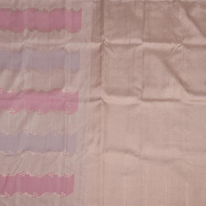 Hayagrivas Handloom Kanjivaram Borderless Silk Saree in Classic Dusky Pink BBD149D7-1