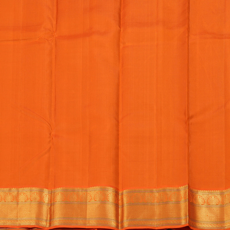 Hayagrivas Black Kanjivaram Silk Saree with Orange Border - BBD1504A11-8