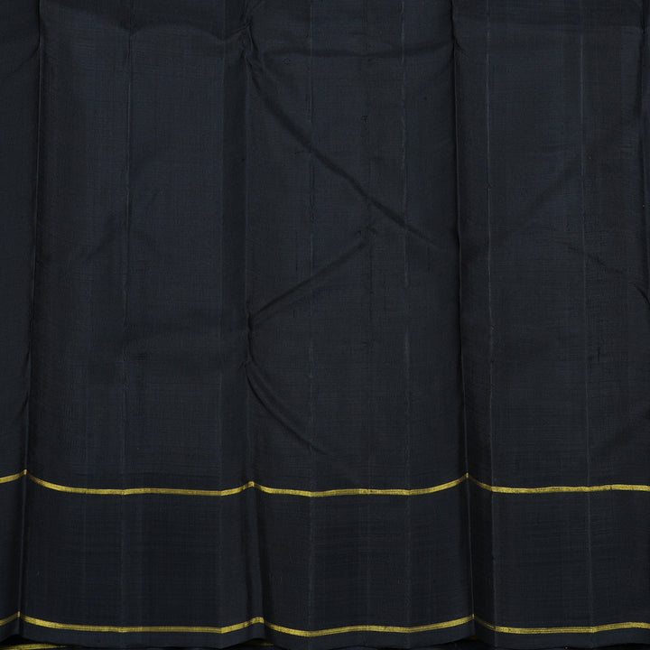 Hayagrivas Handloom Beige With Black Korvai Kanjivaram Silk Saree BBD1505A1-1